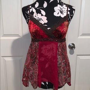 Crushed Velvet and Sheer Cami